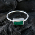 Green Onyx Solitaire American Silver Green Gemstone Delicate Romantic Ring Jewellery