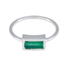 Green Onyx Solitaire American Silver Green Gemstone Delicate Romantic Ring Jewellery