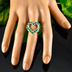 Green Onyx multiple French Silver Green Gemstone Slim Fairytale Ring Jewelry