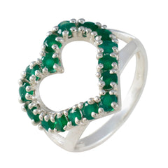 Green Onyx multiple French Silver Green Gemstone Slim Fairytale Ring Jewelry