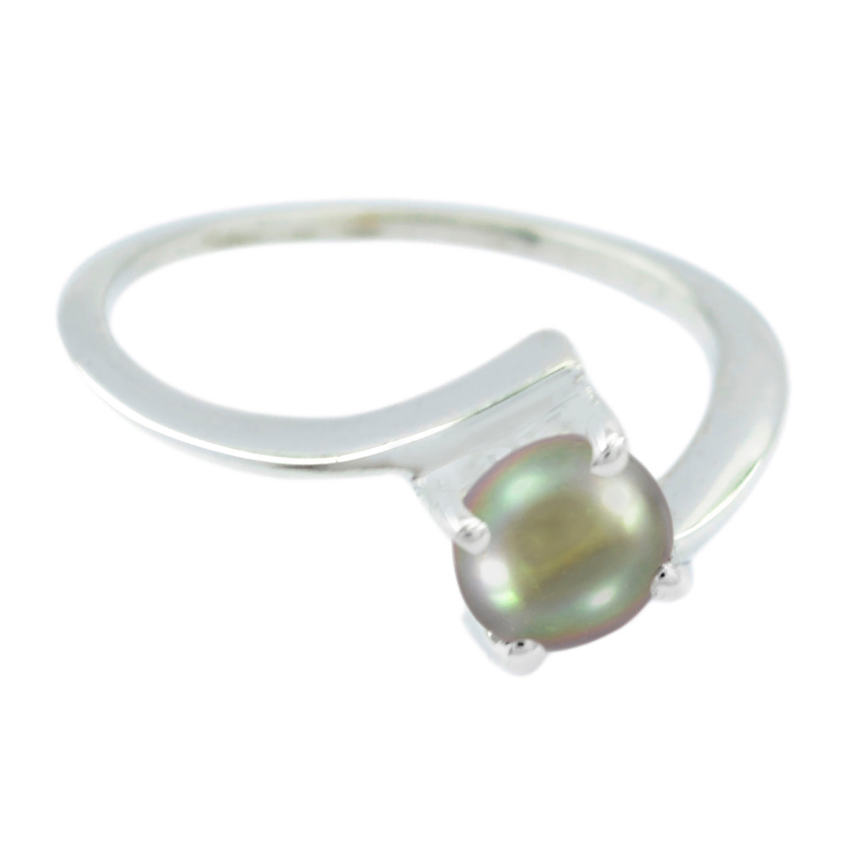 Pearl Solitaire Korean 92.5 Silver White Gemstone Dainty Glamorous Ring Jewelry Main image