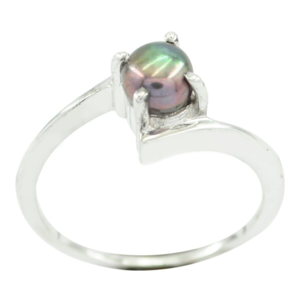 Pearl Solitaire Korean 92.5 Silver White Gemstone Dainty Glamorous Ring Jewelry