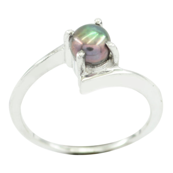 Pearl Solitaire Korean 92.5 Silver White Gemstone Dainty Glamorous Ring Jewelry