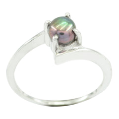 Pearl Solitaire Korean 92.5 Silver White Gemstone Dainty Glamorous Ring Jewelry