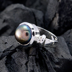 Pearl Solitaire Egyptian 92.5 Silver White Gemstones Slim Modern Ring Jewellery