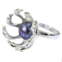 Pearl Solitaire Spanish 92.5 Silver White Gemstone Edgy Modern Ring Jewellery