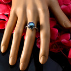 Pearl Solitaire French 925 Sterling Silver White Gemstone Slim Abstract Ring Jewelry