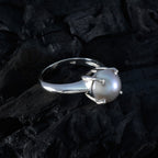 Grey Pearl Solitaire Russian 92.5 Silver Gray Gemstones Tiny Modern Ring Jewelry