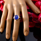 Indian Blue Sapphire Solitaire African 92.5 Silver Blue Gemstones Minimal Modern Ring Jewelry