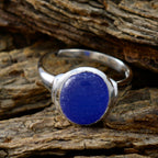 Indian Blue Sapphire Solitaire African 92.5 Silver Blue Gemstones Minimal Modern Ring Jewelry