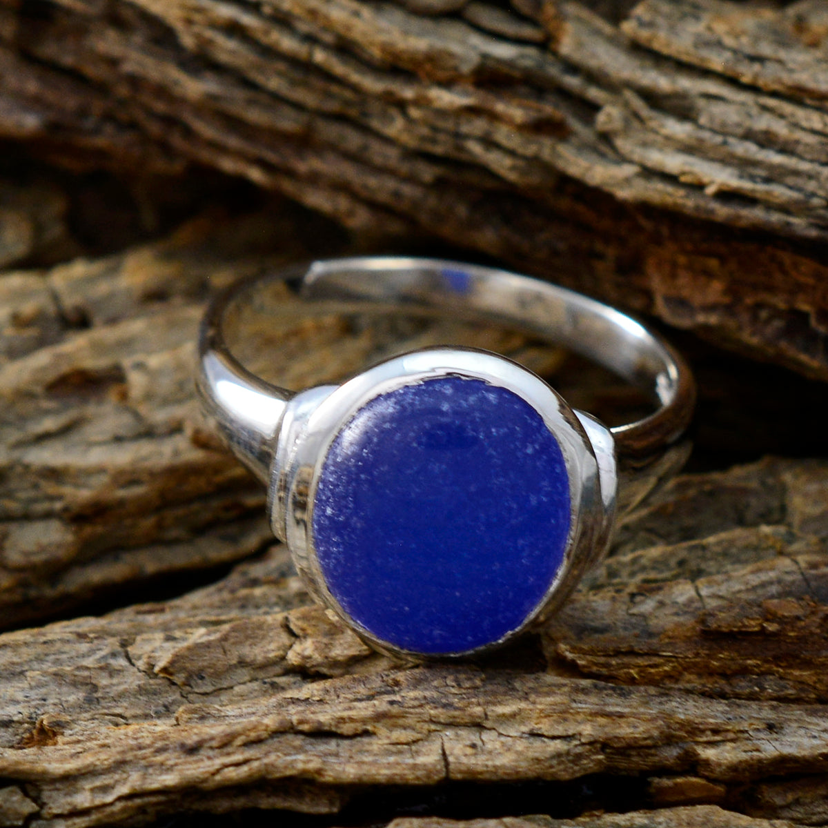 Indian Blue Sapphire Solitaire African 92.5 Silver Blue Gemstones Minimal Modern Ring Jewelry