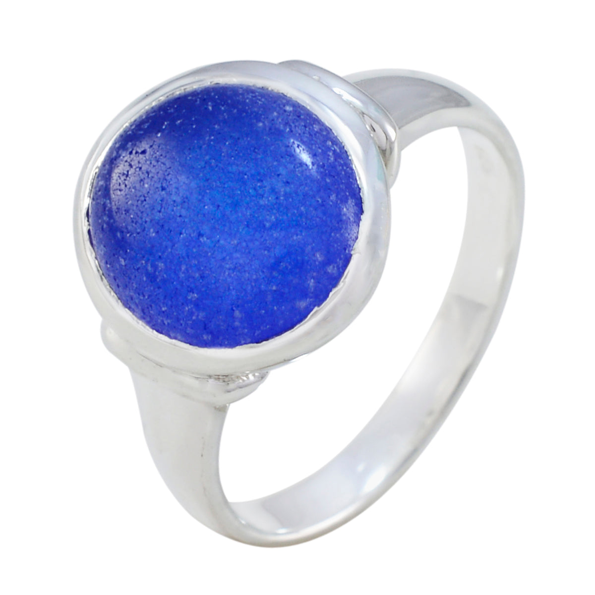 Bague solitaire en saphir bleu indien, argent 92,5, pierres précieuses bleues, bijou minimaliste et moderne Image secondaire du produit