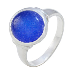 Indian Blue Sapphire Solitaire African 92.5 Silver Blue Gemstones Minimal Modern Ring Jewelry