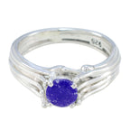 Indian Blue Sapphire Solitaire French 925 Silver Blue Gems Classic Fairytale Ring Jewellery