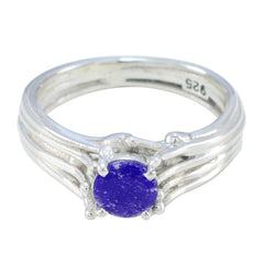 Indian Blue Sapphire Solitaire French 925 Silver Blue Gems Classic Fairytale Ring Jewellery