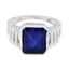 Indian Blue Sapphire Solitaire Egyptian Silver Blue Gemstone Mid weight Signet Ring Jewelry