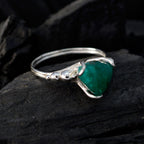 Indian Emerald Solitaire Australian Sterling Silver Green Gemstones Delicate Rope Wire Ring Jewelry