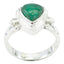 Indian Emerald Solitaire Turkish 925 Silver Green Gems Slim Boho Ring Jewelry