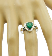 Indian Emerald Solitaire Turkish 925 Silver Green Gems Slim Boho Ring Jewelry