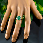 Indian Emerald Solitaire German 92.5 Silver Green Gemstone Tiny Contemporary Ring Jewelry