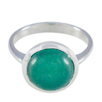 Indian Emerald Solitaire German 92.5 Silver Green Gemstone Tiny Contemporary Ring Jewelry