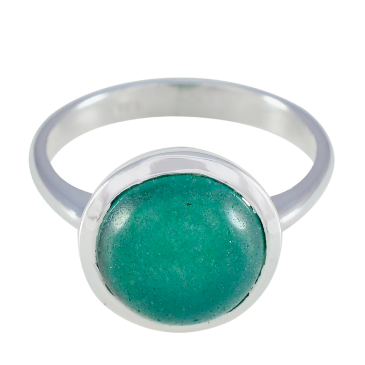 Indian Emerald Solitaire German 92.5 Silver Green Gemstone Tiny Contemporary Ring Jewelry