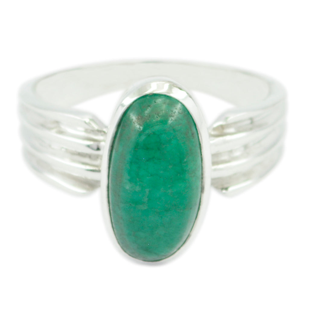 Indian Emerald Solitaire Indian Silver Green Gemstone Eye catching Heritage Ring Jewellery