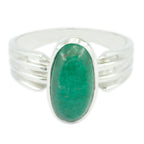 Indian Emerald Solitaire Indian Silver Green Gemstone Eye catching Heritage Ring Jewellery