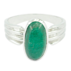 Indian Emerald Solitaire Indian Silver Green Gemstone Eye catching Heritage Ring Jewellery