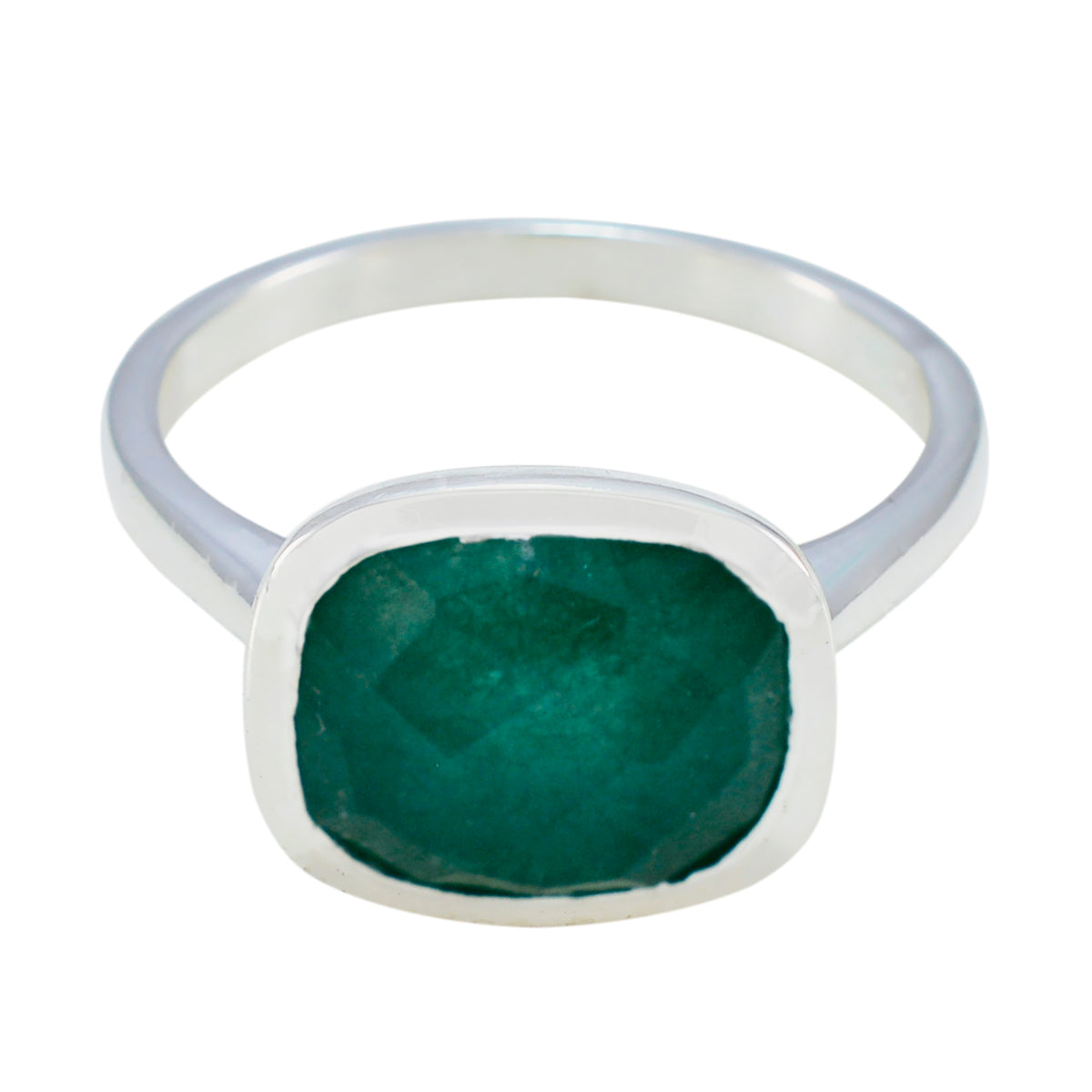 Indian Emerald Solitaire French 925 Sterling Silver Green Gems Minimal Romantic Ring Jewellery