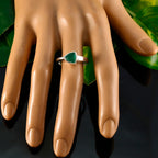 Indian Emerald Solitaire Russian Silver Green Gems Tiny Traditional Ring Jewelry