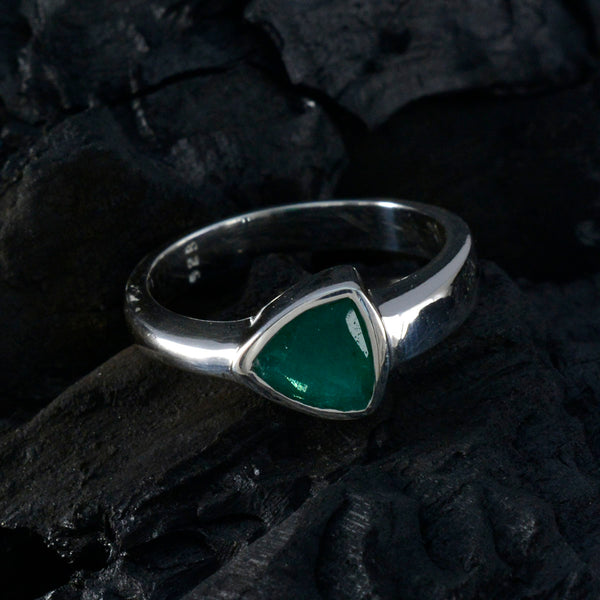 Indian Emerald Solitaire Russian Silver Green Gems Tiny Traditional Ring Jewelry