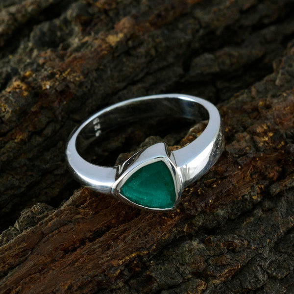 Indian Emerald Solitaire Russian Silver Green Gems Tiny Traditional Ring Jewelry