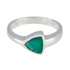Indian Emerald Solitaire Russian Silver Green Gems Tiny Traditional Ring Jewelry