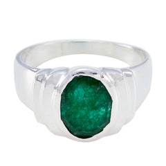 Indian Emerald Solitaire African 925 Silver Green Gemstones Eye catching propsel Ring Jewellery