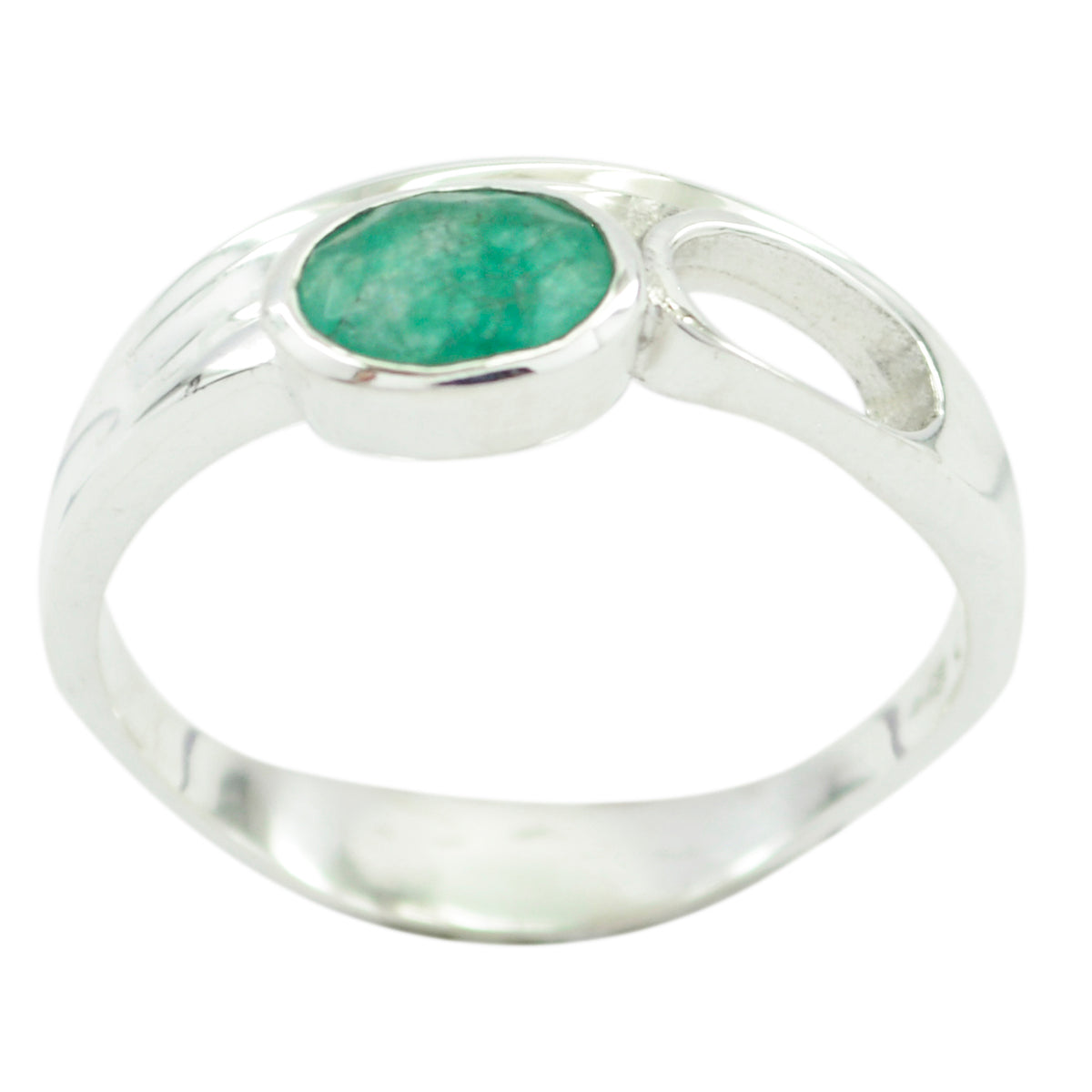Indian Emerald Solitaire African 925 Silver Green Gems Featherlight Cultural Ring Jewellery メイン画像