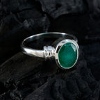 Indian Emerald Solitaire French Silver Green Gems Classic  Glamorous Ring Jewelry