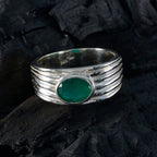 Indian Emerald Solitaire Egyptian Silver Green Gems Eye catching propsel Ring Jewelry
