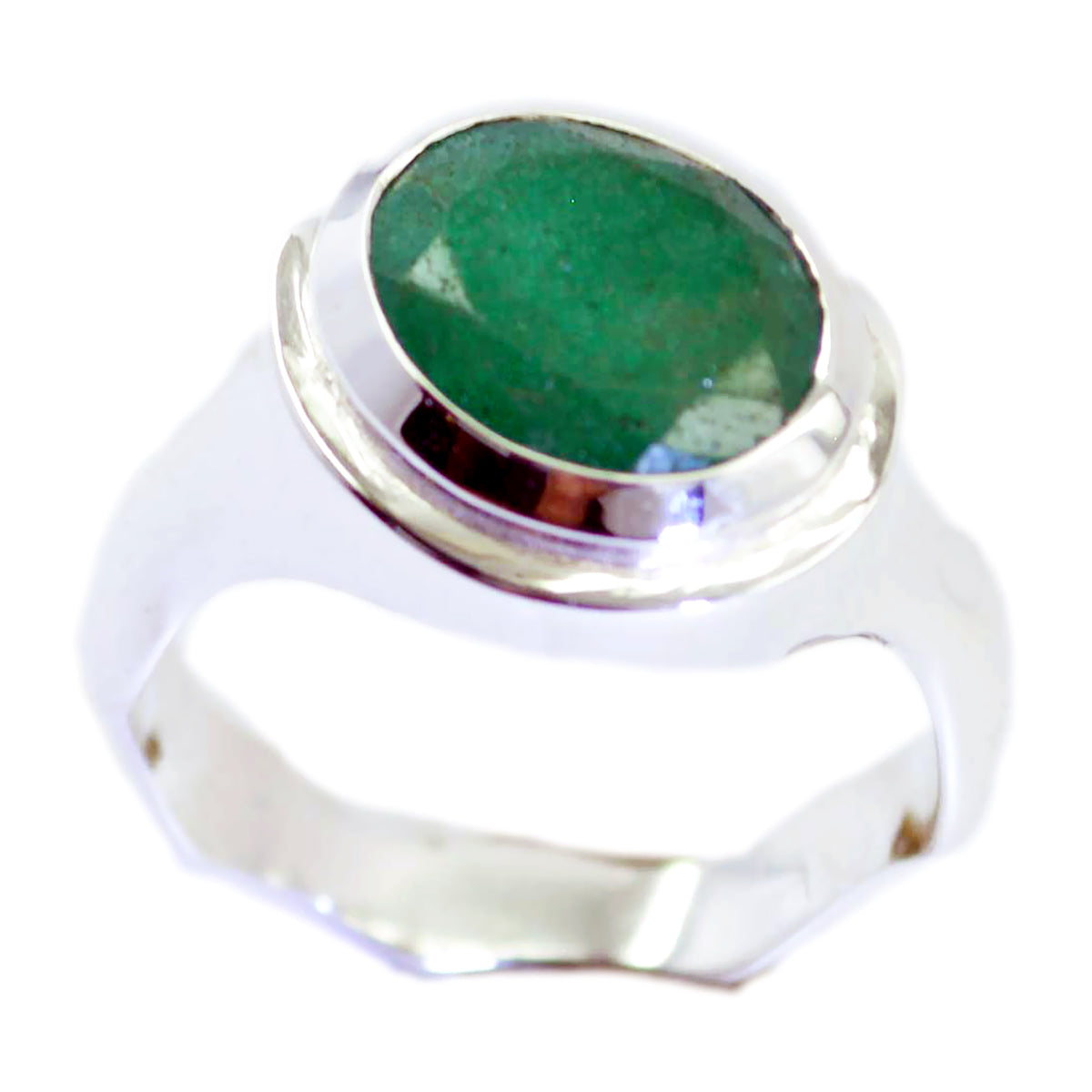 Indian Emerald Solitaire Russian Sterling Silver Green Gems Eye catching valentine Ring Jewellery
