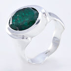 Indian Emerald Solitaire Russian Sterling Silver Green Gems Eye catching valentine Ring Jewellery