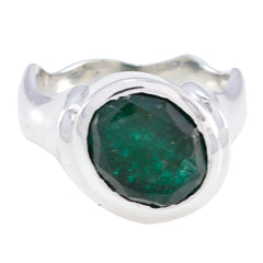 Indian Emerald Solitaire Russian Sterling Silver Green Gems Eye catching valentine Ring Jewellery