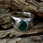Indian Emerald Solitaire Egyptian 92.5 Silver Green Gemstones Eye catching valentine Ring Jewellery