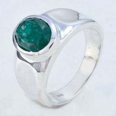 Indian Emerald Solitaire Egyptian 92.5 Silver Green Gemstones Eye catching valentine Ring Jewellery