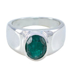 Indian Emerald Solitaire Egyptian 92.5 Silver Green Gemstones Eye catching valentine Ring Jewellery