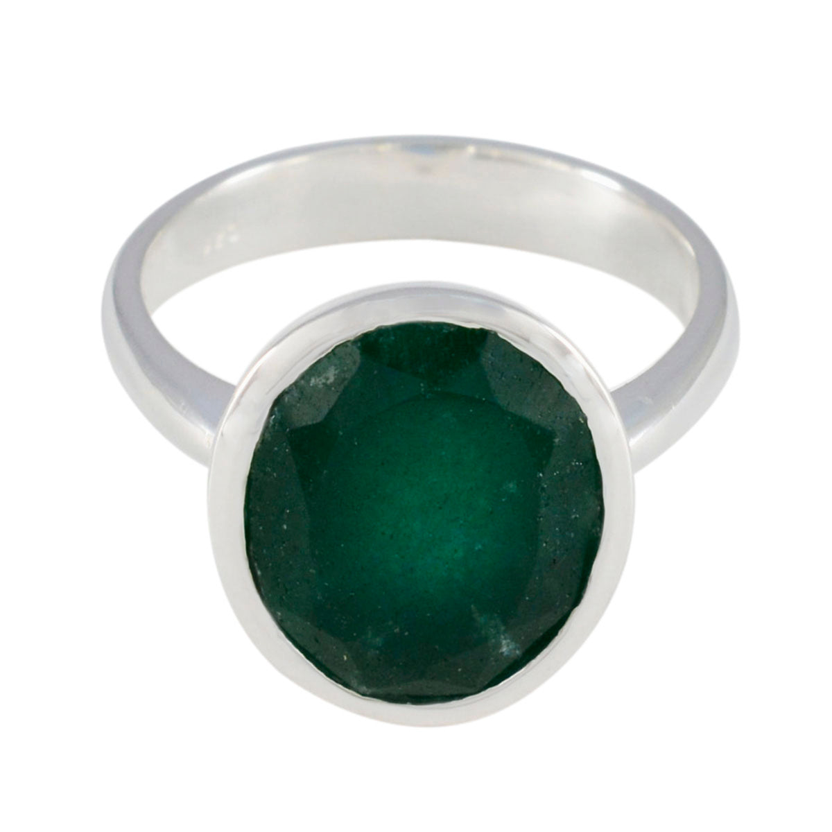Indian Emerald Solitaire Moroccan 92.5 Silver Green Gemstones Minimal Abstract Ring Jewelry