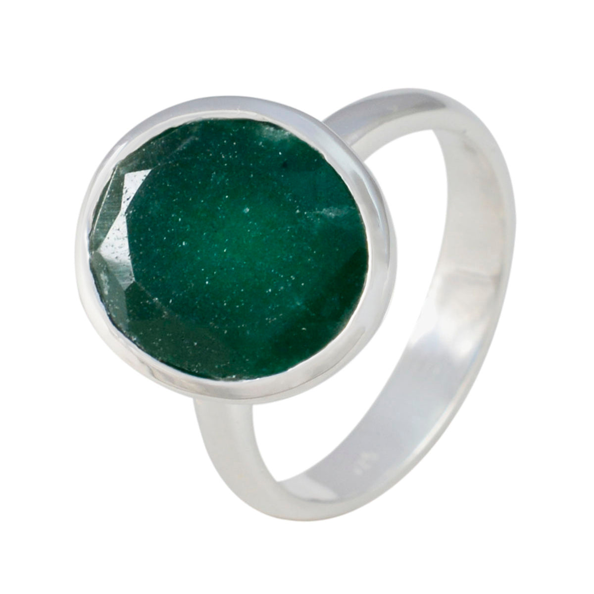 Indian Emerald Solitaire Moroccan 92.5 Silver Green Gemstones Minimal Abstract Ring Jewelry