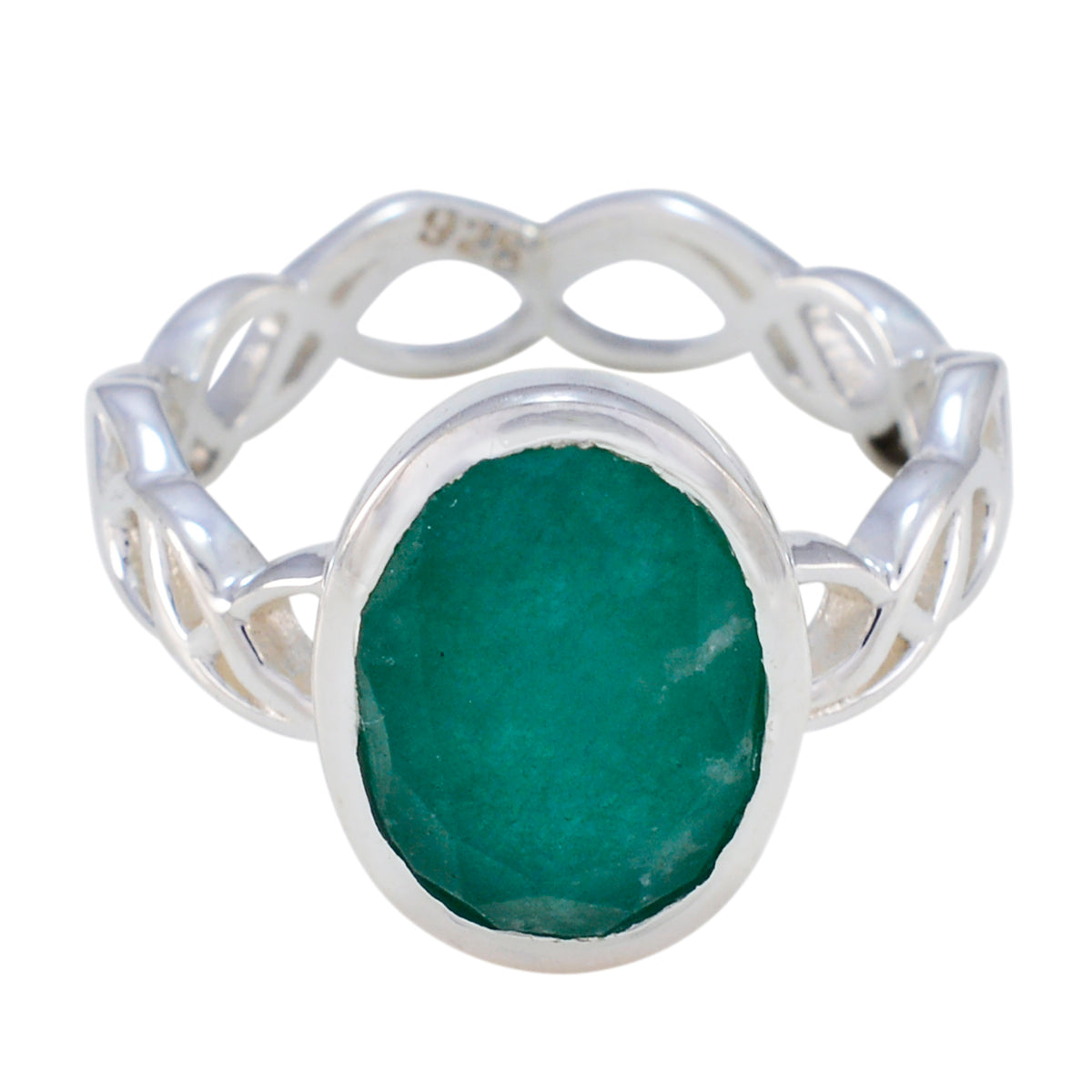 Indian Emerald Solitaire Latin American 925 Silver Green Gemstone Minimal Rope Wire Ring Jewellery