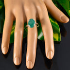 Indian Emerald Solitaire African Sterling Silver Green Gems Tiny Contemporary Ring Jewelry
