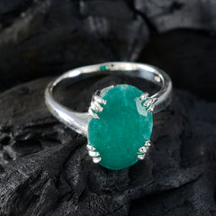 Indian Emerald Solitaire African Sterling Silver Green Gems Tiny Contemporary Ring Jewelry