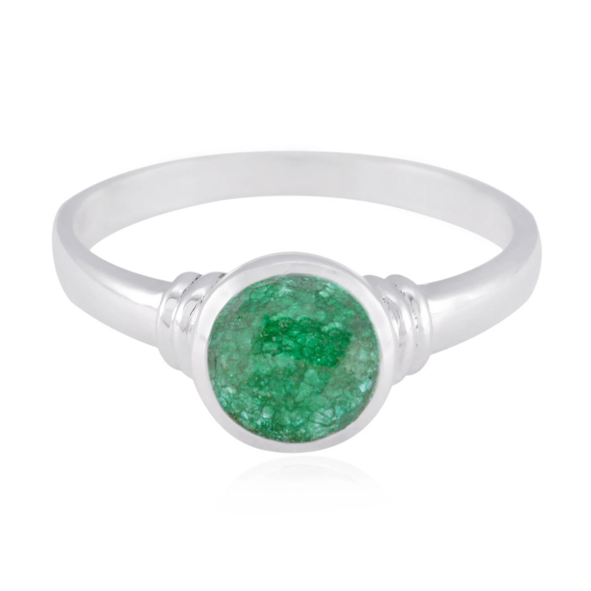Indian Emerald Solitaire Indian 925 Silver Green Gems Featherlight Romantic Ring Jewellery